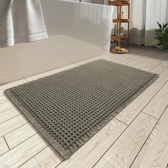 AMOAMI Upgraded Waffle Bath Mat, Super Absorbent Non Slip Bath Mats for Bathroom Floor, Machine W... | Amazon (US)