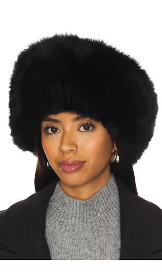 Harper Fur Hat in Black | Revolve Clothing (Global)