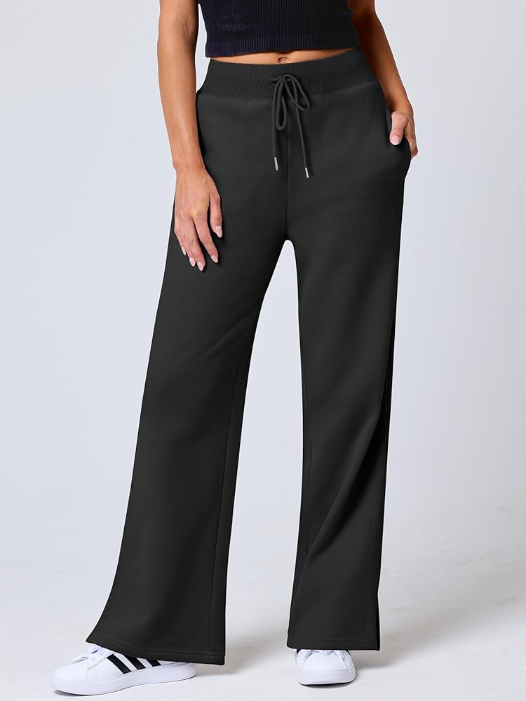 ANRABESS Women's Wide Leg Pants High Waist Drawstring Sweatpants Joggers with Pockets | Amazon (US)