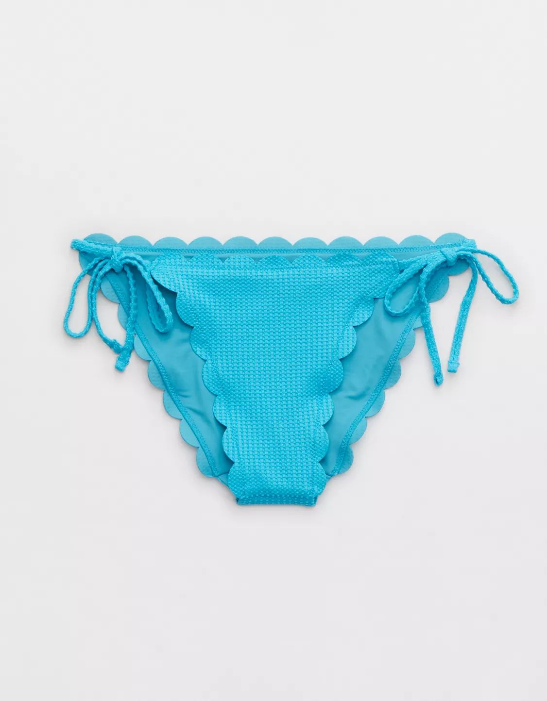 Aerie Waffle Scalloped String Cheeky Bikini Bottom | Aerie