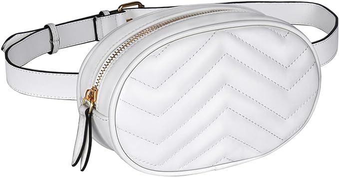 Geestock White Fanny Packs for women fashionable, Small Waist Bags Waterproof Belt Bag Stylish Bu... | Amazon (US)