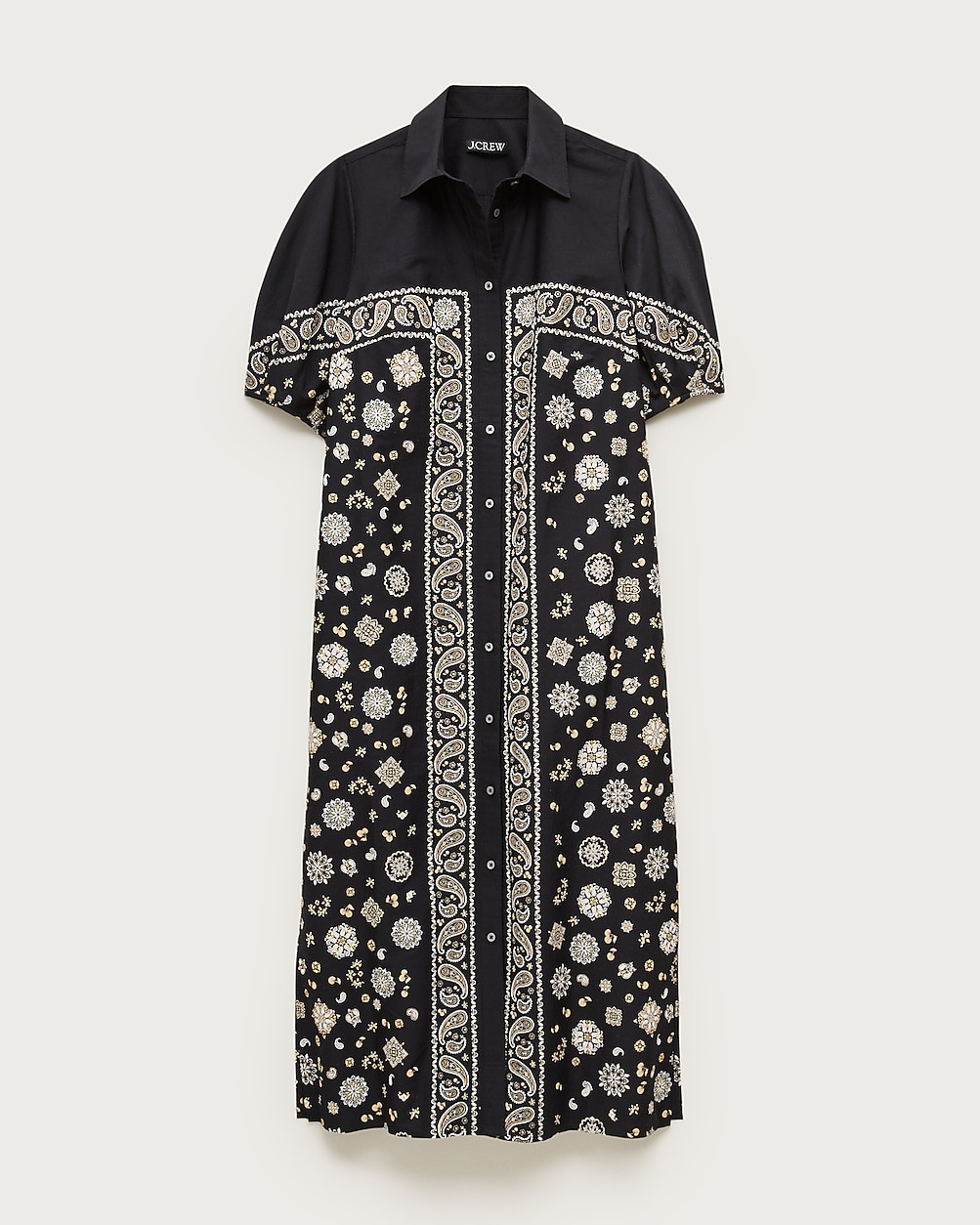 Shirt-dress in bandana-print cotton poplin | J. Crew US