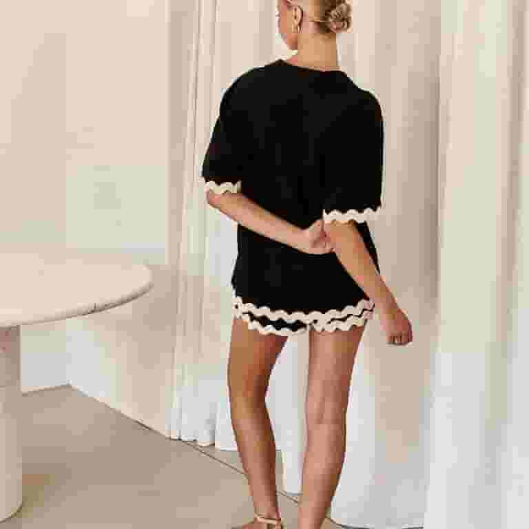 Womens Summer 2 Piece Matching Set Vacation Outfits Cruise Beach Summer Short Sleeve Oversized Sh... | Walmart (US)