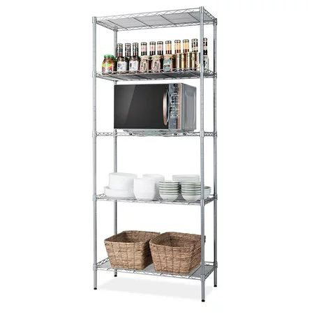 21 x 11 x 59 Bakers Rack 5-Tier Heavy Duty Kitchen Food Storage Shelf Adjustable Height Metal Shelvi | Walmart (US)