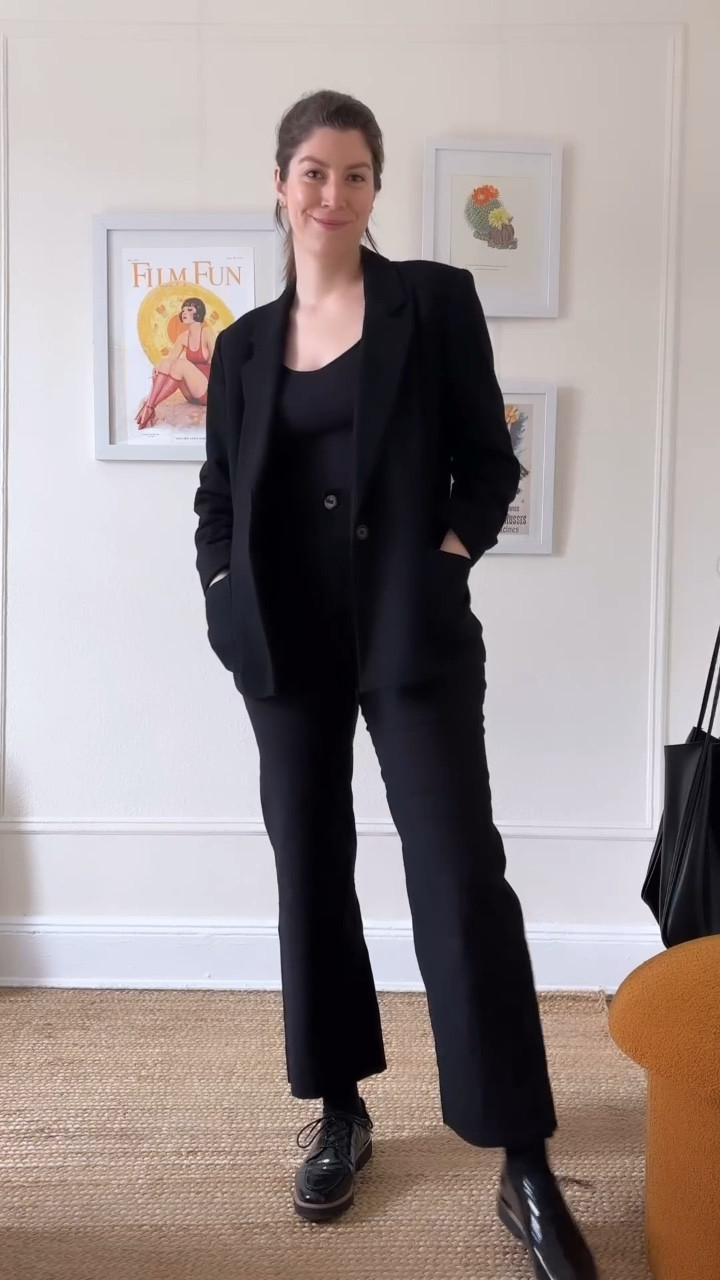 75 hard style challenge, day 74

Old Navy bodysuit, linked similar
Anthropologie Maeve Colette pants
Franco Sarto loafers
Vintage leather jacket, linked similar
Vintage blazer, linked similar
Anthropologie bag (I’m using the smaller bag that the tote comes with. It also comes with two adjustable straps!)

Tall girl style, curvy, hourglass, wide hips, all black outfit, workwear, nyc style, minimal style, nyc outfitt

#LTKSaleAlert #LTKFindsUnder50 #LTKStyleTip