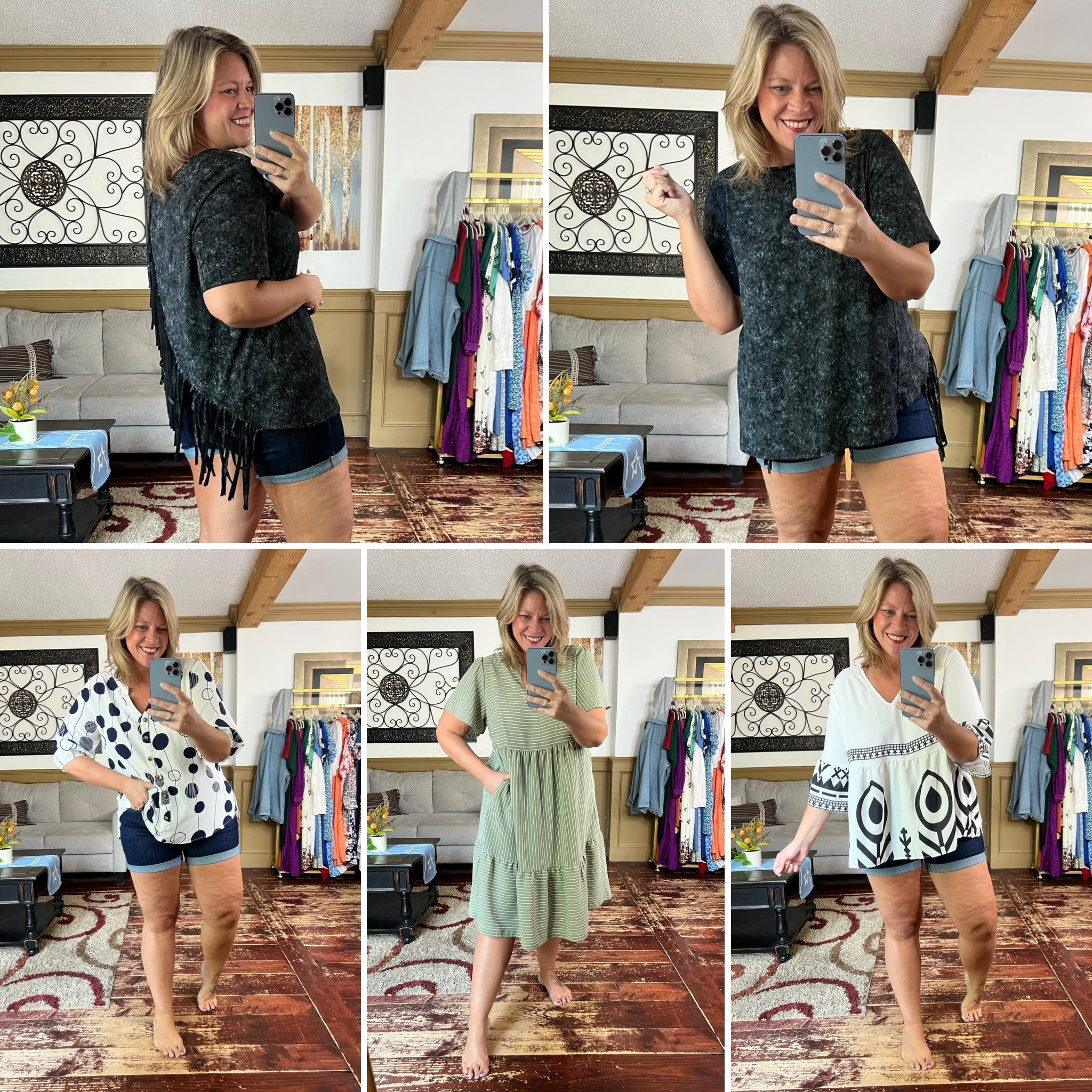 Bloomchic Summer Fashion: 3/4 sleeve blouses, button down tops for office or teacher outfits, striped midi dress with pockets- size 12/l in each & use code NICOLES15 for 15% off 
Shorts size 14/1x 

#LTKmidsize #LTKcurves #LTKunder50