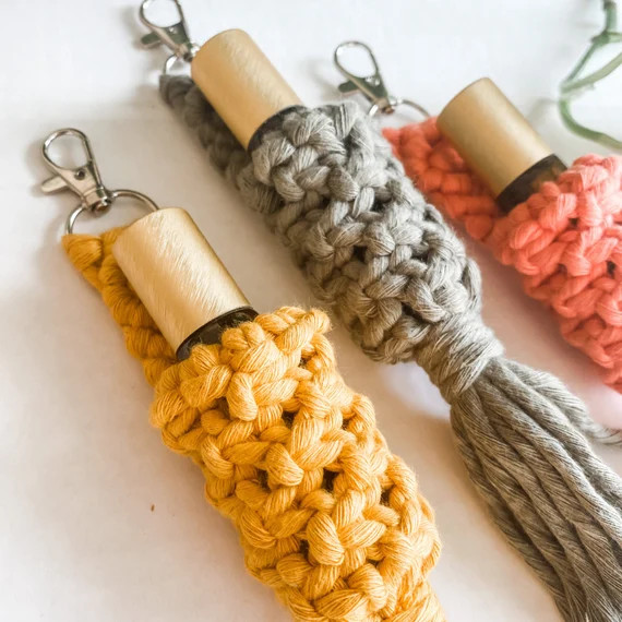 Macrame Roller Bottle Keychain Essential Oil Bottle Holder 10 | Etsy | Etsy (US)