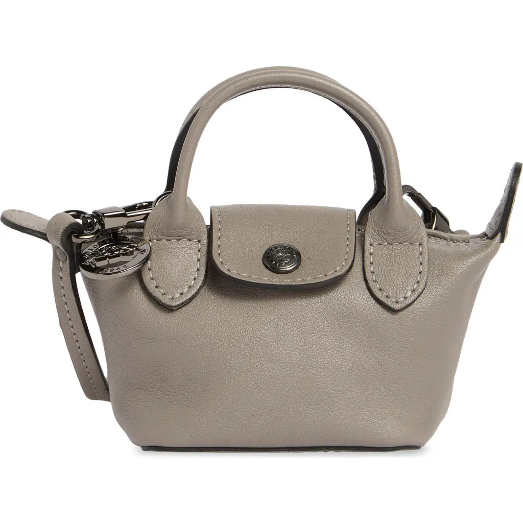 Longchamp Le Pilage Cuir Leather Nano Crossbody Bag in Turtle Dove at Nordstrom Rack | Nordstrom Rack
