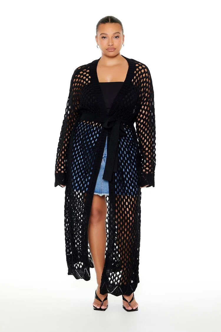 Plus Size Tie-Front Cardigan Sweater | Forever 21