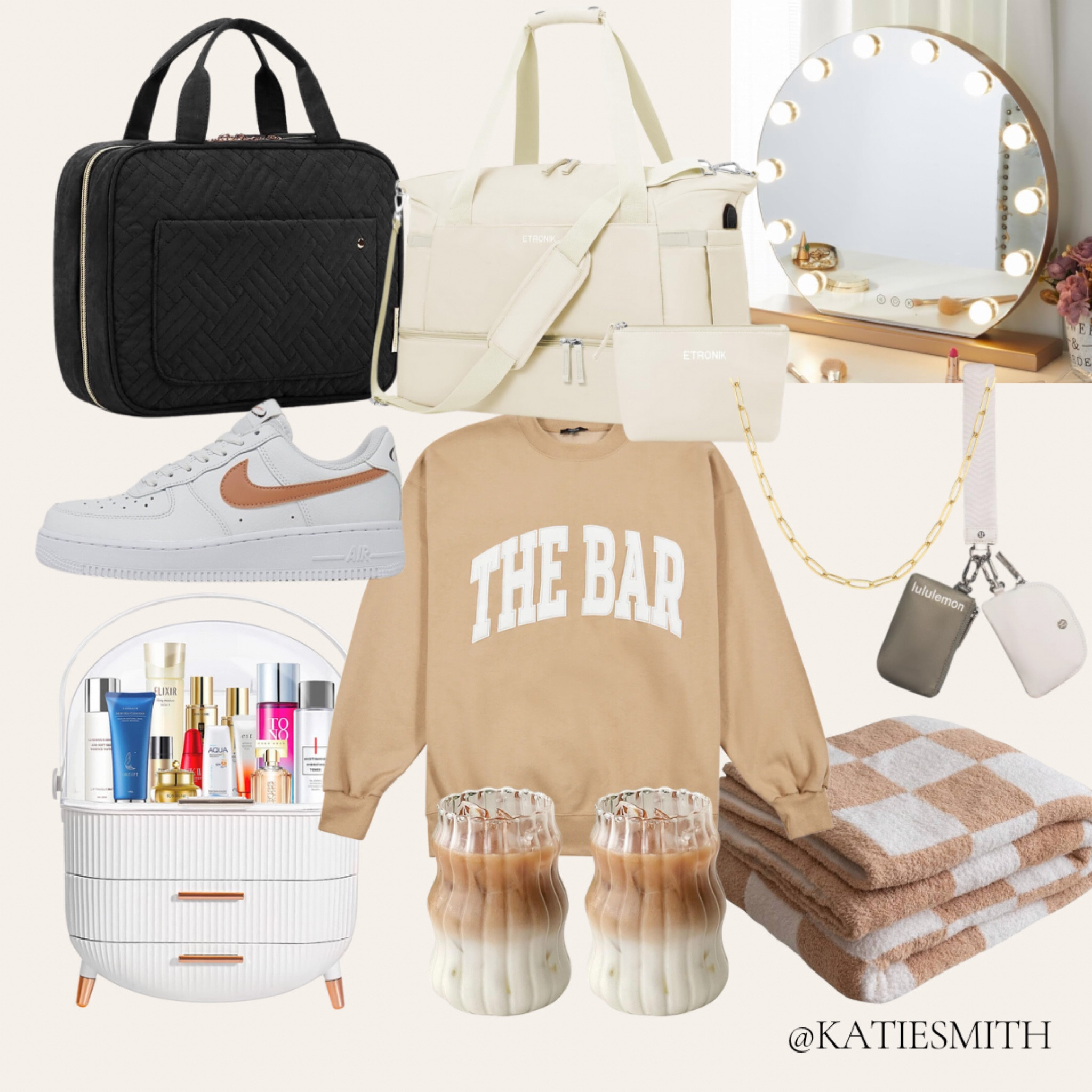 Gifts for women | gifts for teens | gift guide women | the bar sweatshirt | Nike Air Force | travel toiletries bag | cold coffee cups | checkered blanket | lululemon | make up storage 

#LTKGiftGuide #LTKHoliday #LTKfindsunder50