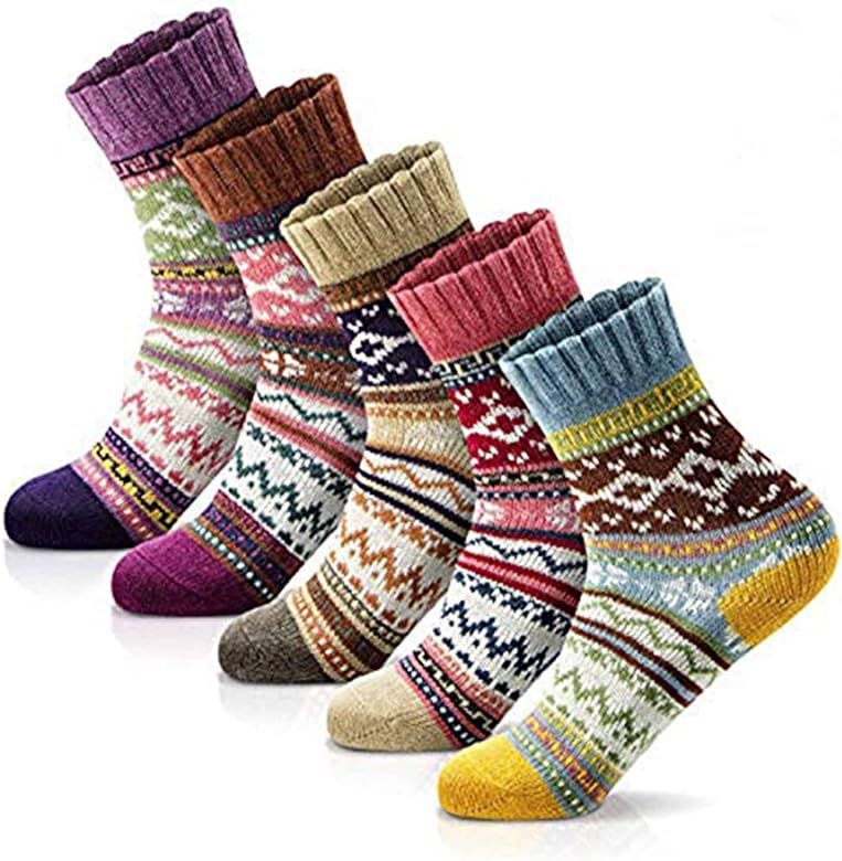 MORECOO Womens Socks Winter - Christmas Gifts for Women - Thick Wool Soft Warm Fuzzy Cozy Socks f... | Amazon (US)