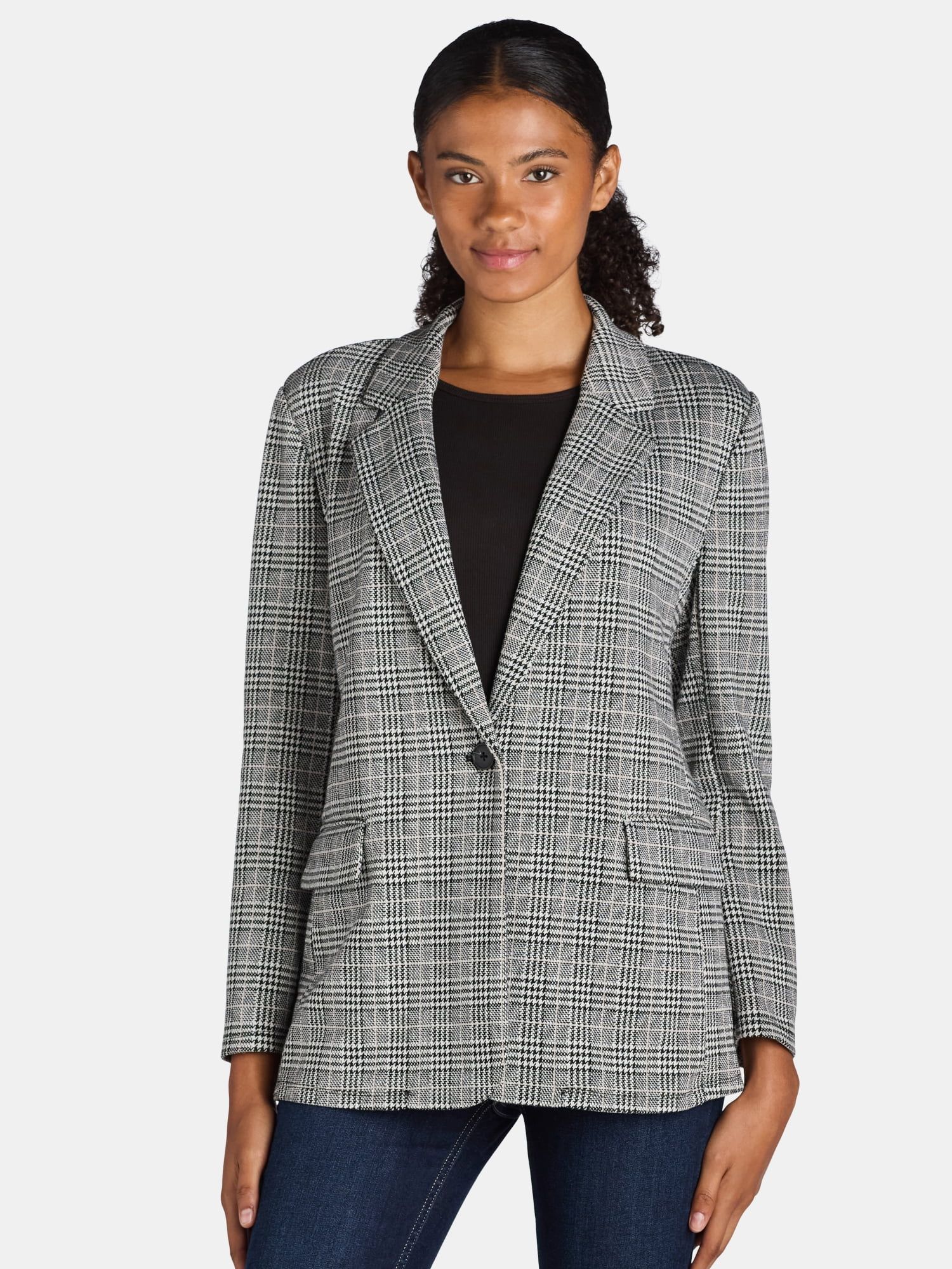 Time and Tru Women's Double Knit Blazer, Sizes XS-XXXL | Walmart (US)