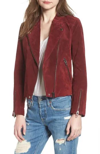 Women's Blanknyc No Limit Suede Moto Jacket, Size X-Small - Red | Nordstrom