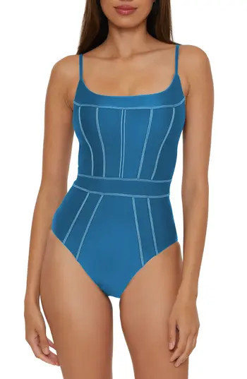 Becca Color Sheen One-Piece Swimsuit in Lagoon at Nordstrom Rack, Size Small | Nordstrom Rack