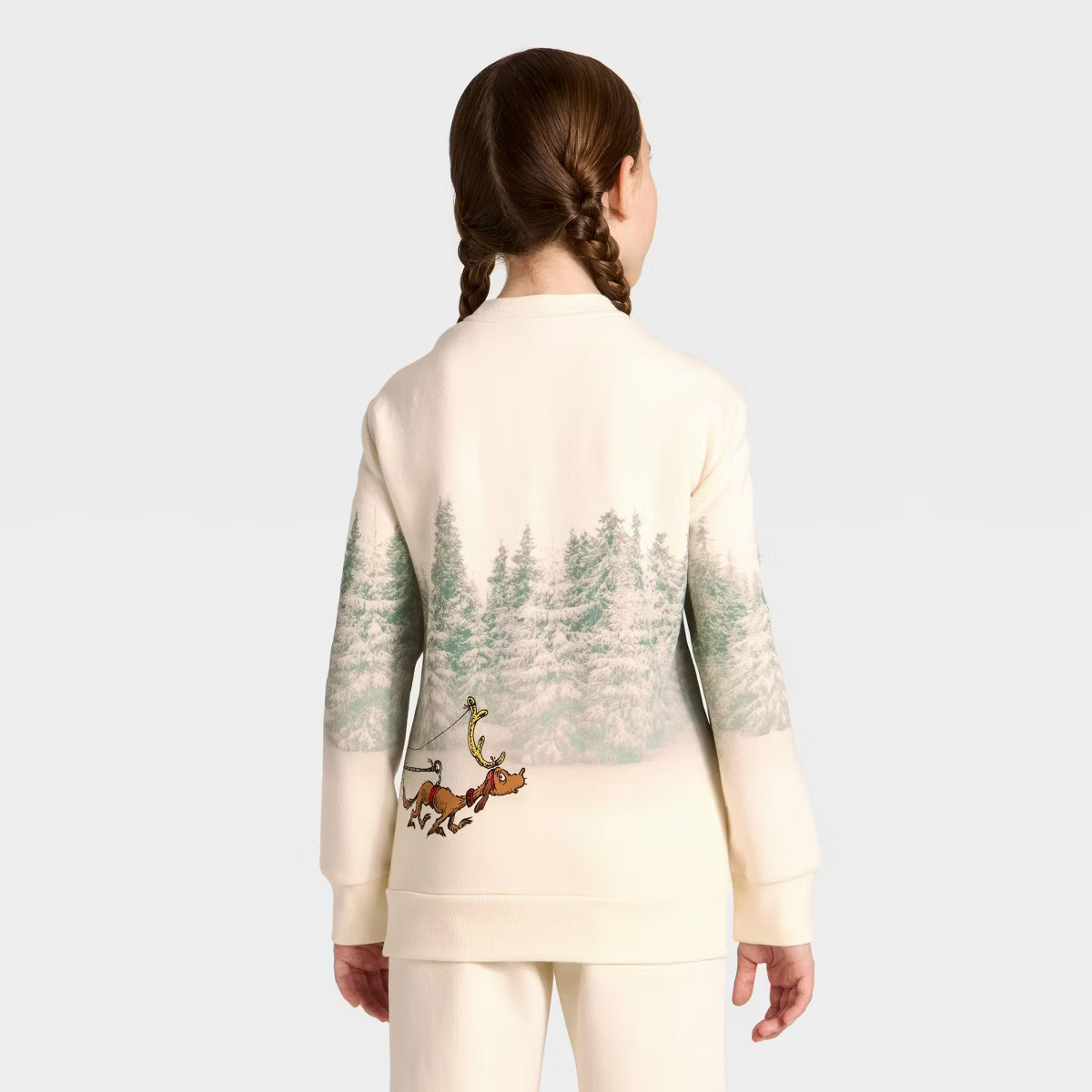 Kids' Dr. Seuss The Grinch Fleece Graphic Sweatshirt - Cream M | Target