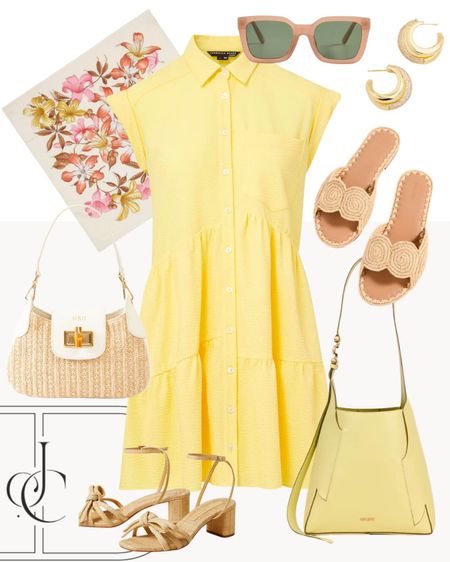 This vibrant yellow dress is complimented by a beautiful floral scarf to give a timeless and classic spring look.

Spring outfit, dress, sandals, scarf, Shopbop, Ferragamo, Saks, Veronica Beard dress, 

#LTKstyletip #LTKfindsunder100 #LTKshoecrush