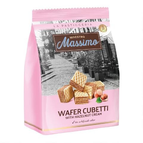Massimo Hazelnut Cubetti Wafers | World Market