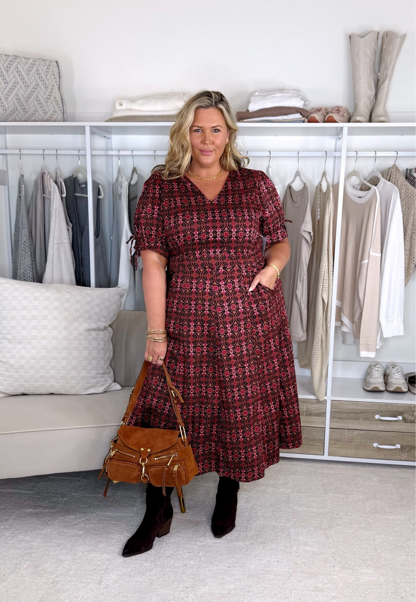 Nordstrom dress haul! Wearing a 2X or 18W in all. Plus size, outfit inspo, fall fashion, apron belly, dresses, mom life
✨black and burgundy vneck dresses run big and could size down to a 1X
✨wide calf boots are about 17.25 inches wide!
✨pink dress runs a little generous

Nordstrom sale plus size midsize work dresses

#LTKPlusSize #LTKMidsize #LTKSaleAlert