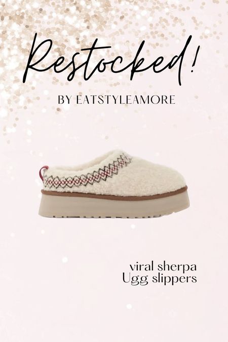 Viral sherpa Ugg taz slippers restocked in white! Perfect fall and winter shoe.

#LTKshoecrush