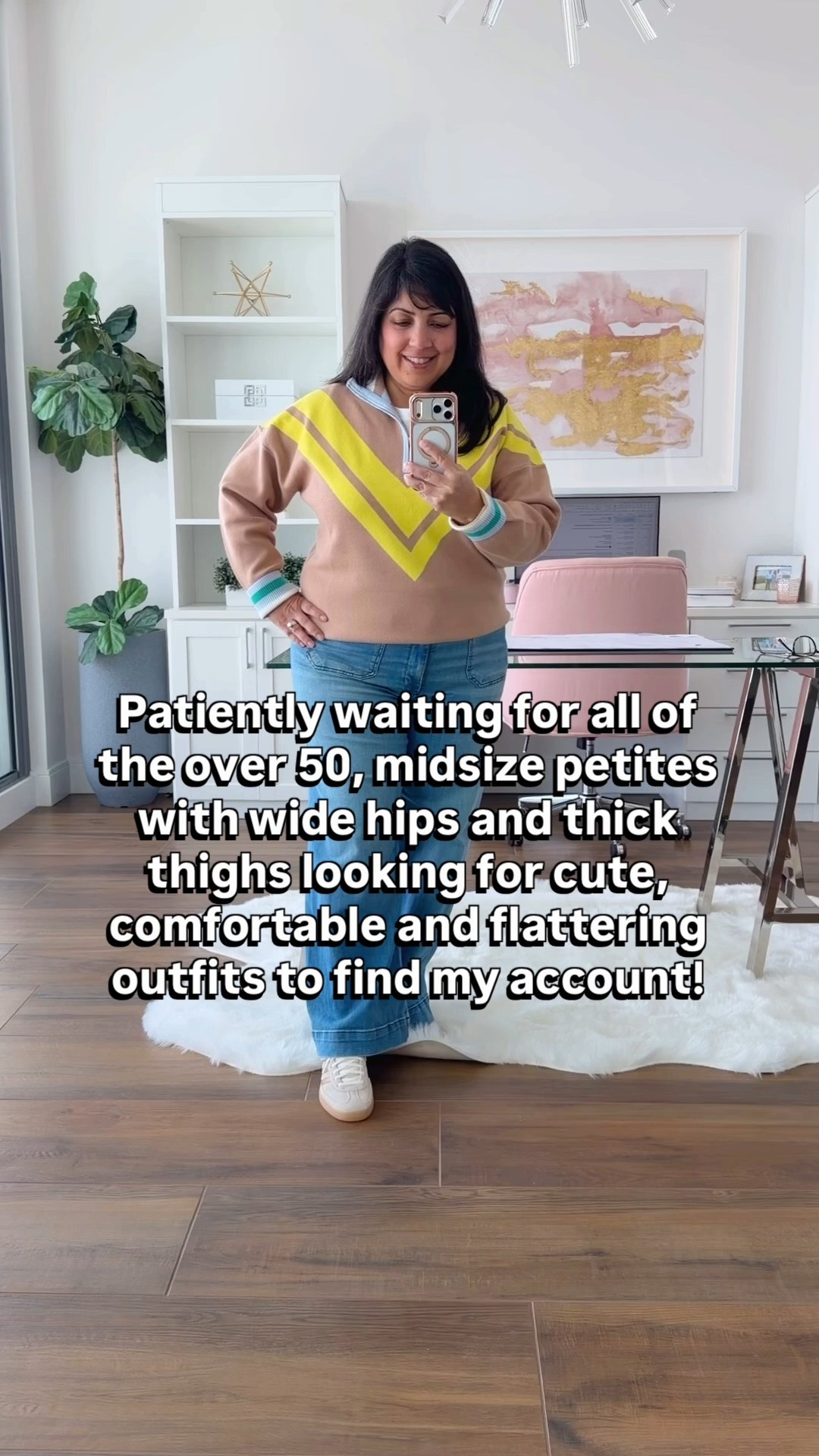 What I wore for a casual day out today. This fun colorful Avara sweater is now available in a brand new beautiful color combo. Wearing this original style sweater in size large. Anthropologie Colette full length jeans are so soft and comfortable. Wearing them here in size 32 Petite. Adidas Spezial sneakers in this pretty gold metallic color way. Sizing is different so make sure you size down. I normally wear a women’s size 7.5 or 8 depending on the brand and I wear these shoes in a size 7. 

#LTKOver40 #LTKPetite #LTKMidsize