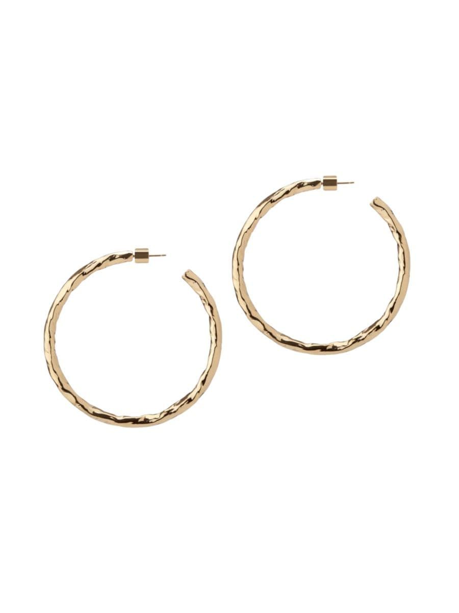 Hailey Textured 10K Gold-Plated Hoop Earrings | Saks Fifth Avenue