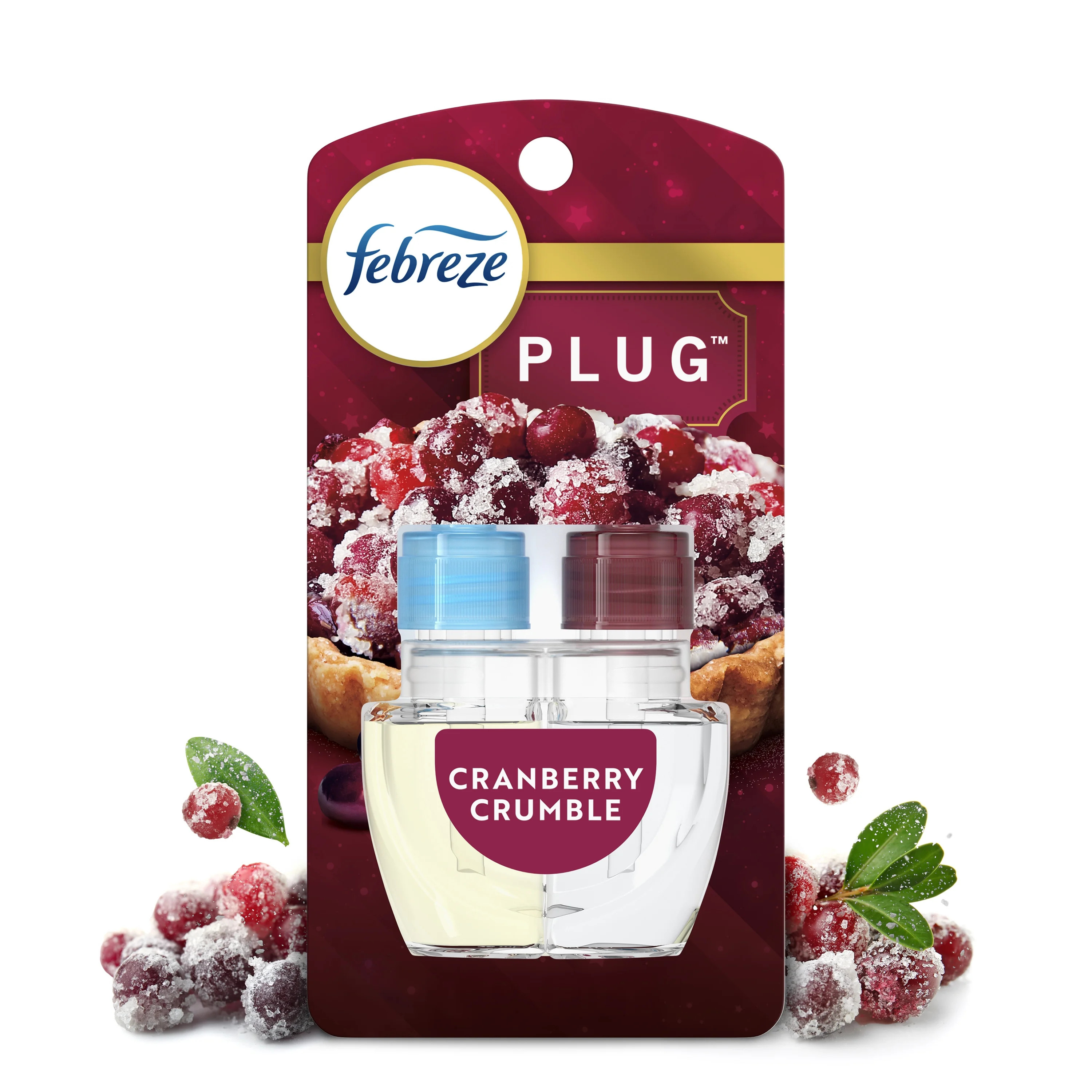 Febreze Plug Refill Odor-Fighting Air Freshener Cranberry Crumble Scent, 1 Count, 0.87 fl oz | Walmart (US)