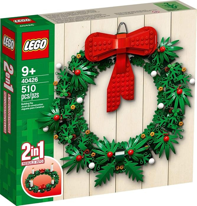 LEGO Iconic Christmas 2-in-1 Wreath with Big Red Bow and Advent 40426 | Amazon (US)