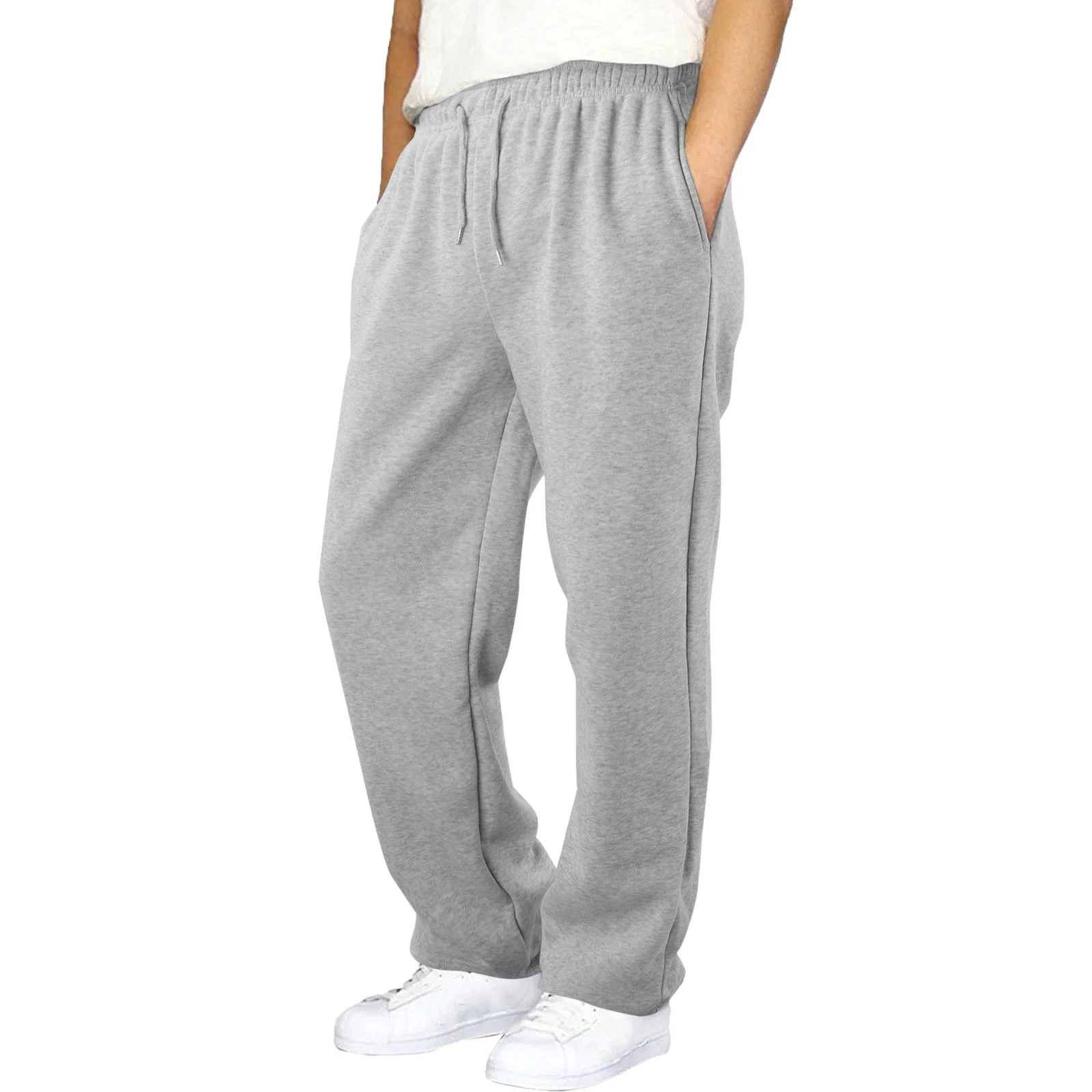 Boy Baggy Sweatpants Straight Leg Open Bottom Casual Pants Elastic Waist Athletic Joggers Sweat P... | Walmart (US)