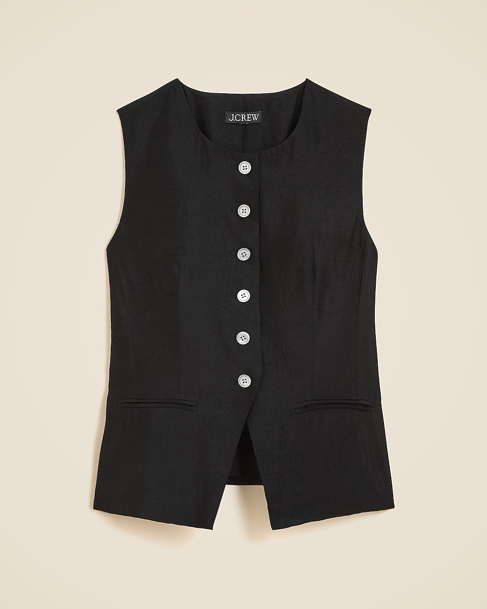 Essential cutaway vest top in textured satin | J. Crew US