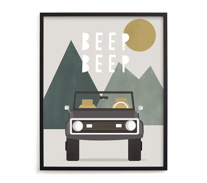 Minted® Beep Beep Wall Art by Christie Garcia | Pottery Barn Kids