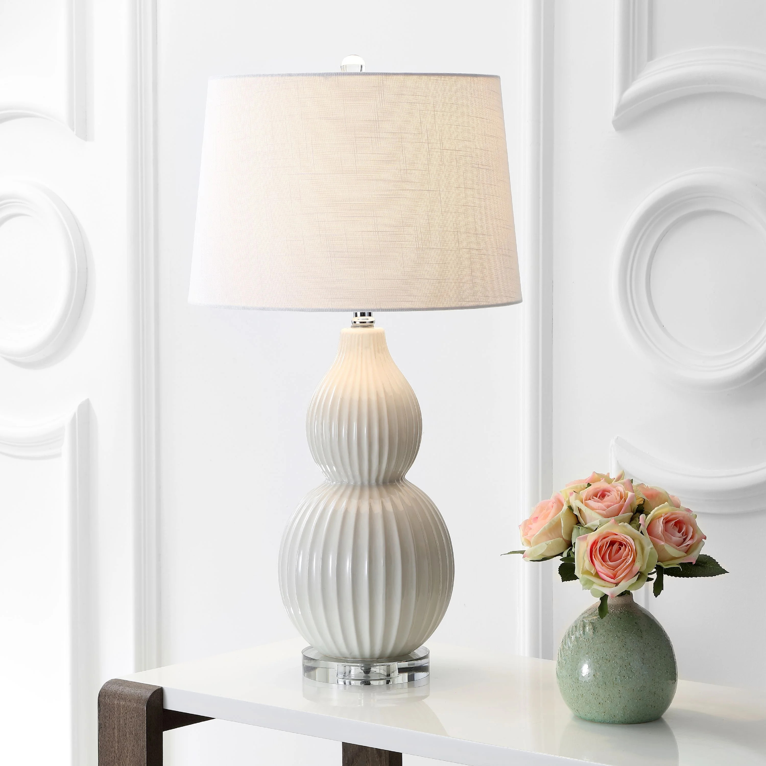Thatcher 28.25" Ceramic LED Table Lamp, Cream | Walmart (US)