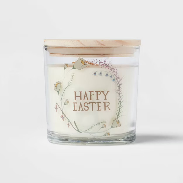 13oz Glass Candle with Lid Happy Easter Flower Market - Threshold™ | Target