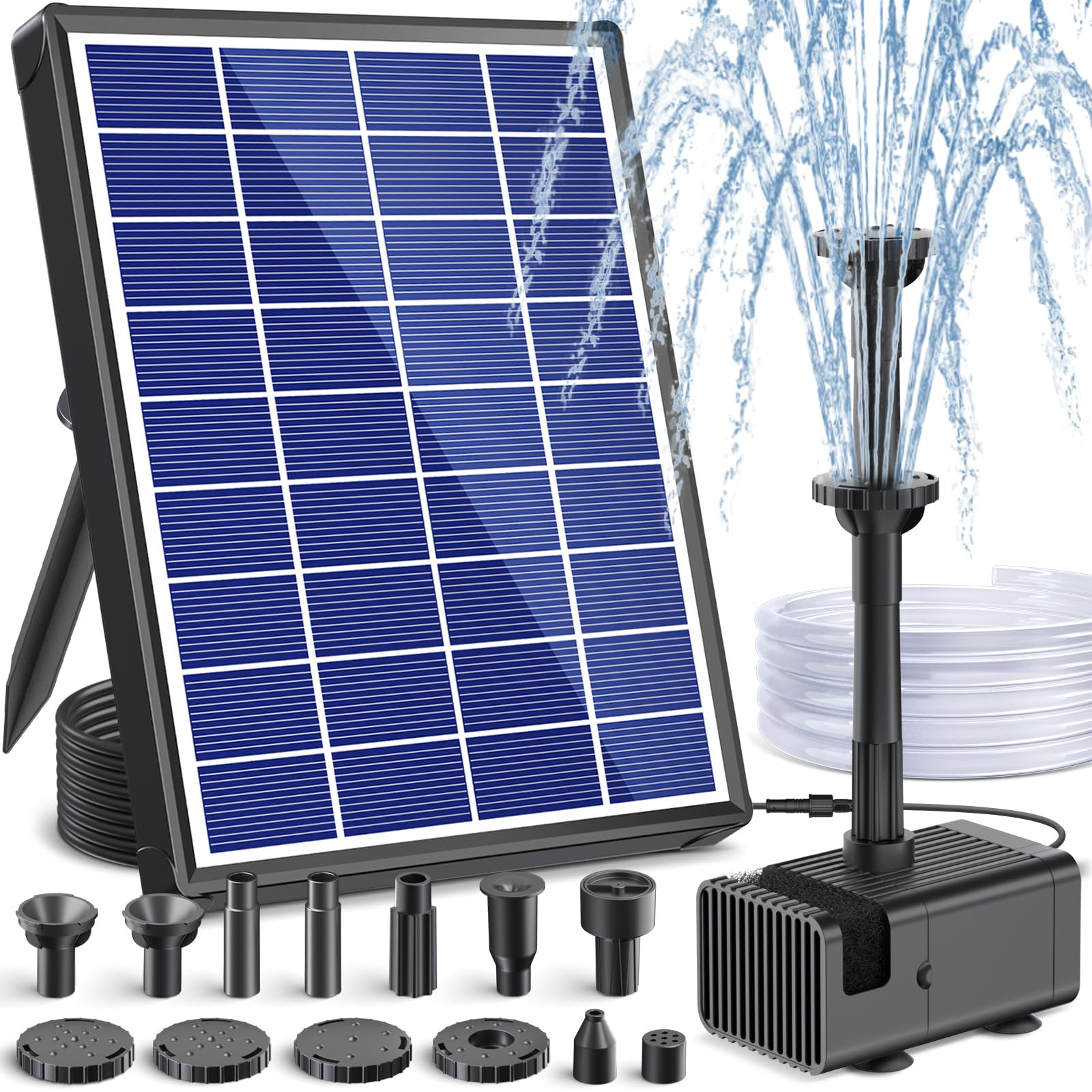 POPOSOAP Solar Fountain Pump for Bird Bath, 6.5W Solar Water Fountain Pump with Dry-Run Protectio... | Amazon (US)