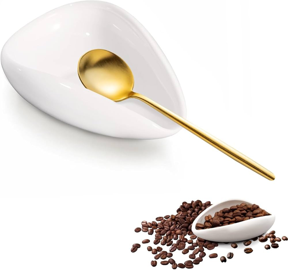 Stylish Ceramic Coffee Spoon Rest - Multifunctional White Spoon Holder for Coffee Bar, Tea, and S... | Amazon (US)