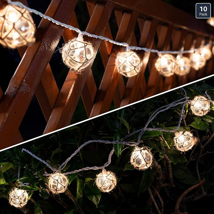 Nautical Fish Float String Lights Outdoor, Beach String Lights Set of 10 Clear G50 Ball Nautical ... | Amazon (US)