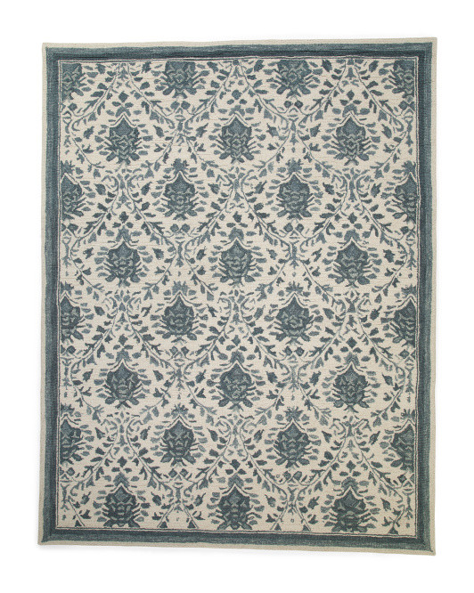 Wool Blend Damask Rug | TJ Maxx