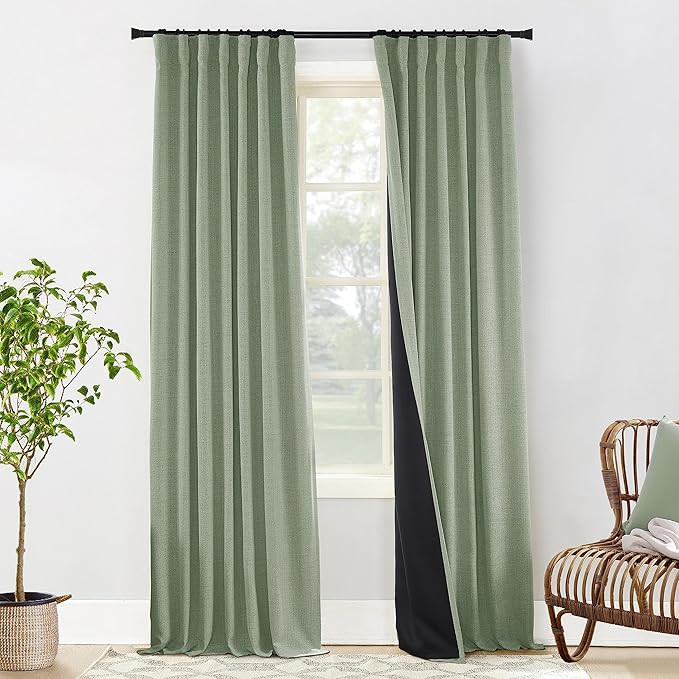 PANELSBURG Sage Green 100% Blackout Curtains 108 Inch Length for Living Room 2 Panels Aesthetic B... | Amazon (US)