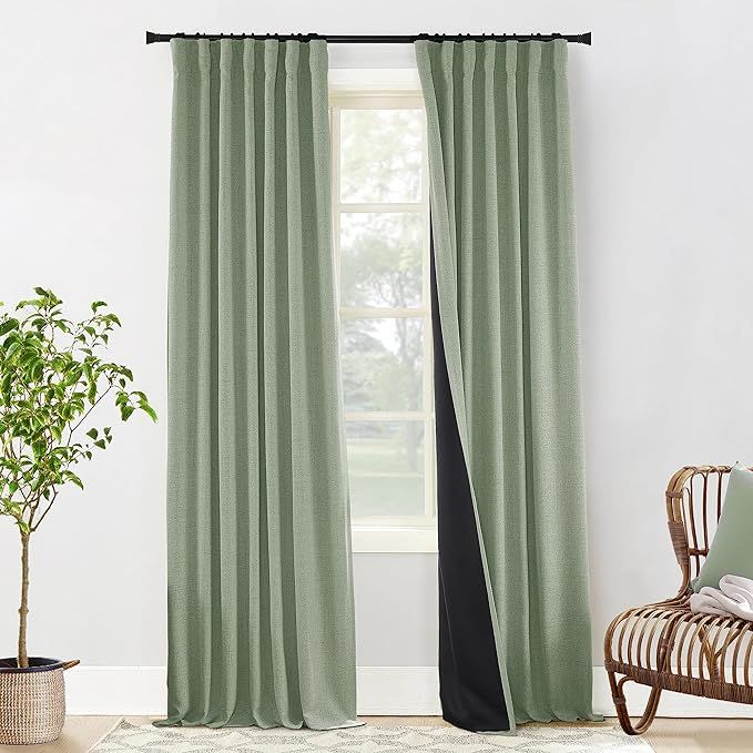 PANELSBURG Sage Green 100% Blackout Curtains 108 Inch Length for Living Room 2 Panels Aesthetic B... | Amazon (US)