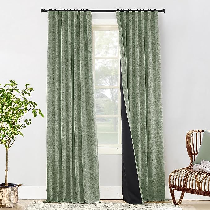 PANELSBURG Sage Green 100% Blackout Curtains 108 Inch Length for Living Room 2 Panels Aesthetic B... | Amazon (US)