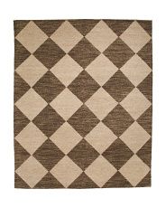 8x10 Hand Knotted Wool Blend Checkerboard Area Rug | TJ Maxx