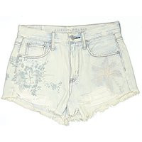 American Eagle Outfitters Denim Shorts: Blue Graphic Pattern Bottoms - Size 2 | ThredUp (US)