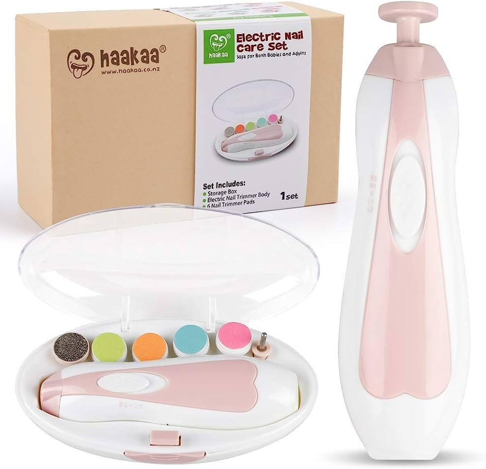 haakaa Baby Nail Trimmer Electric Safe Baby Nail Clippers Baby Nail File Kit Manicure Set, Trim P... | Amazon (US)