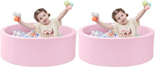 SHJADE Foam Ball Pit, 35.4"x 11.8" Ball Pits for Toddlers-Pink (Pack of 2) | Amazon (US)