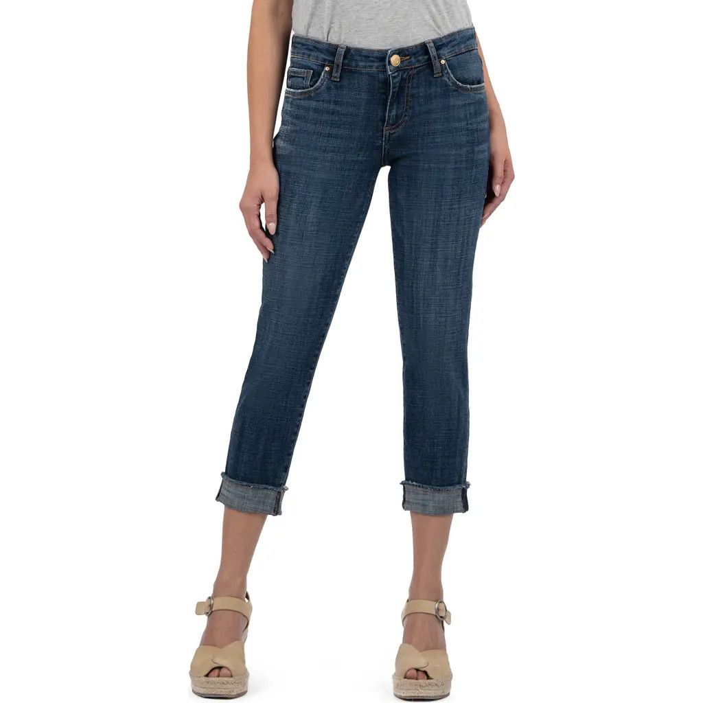 KUT from the Kloth Amy Crop Straight Leg Jeans in Aesthetic Blue at Nordstrom, Size 0 | Nordstrom
