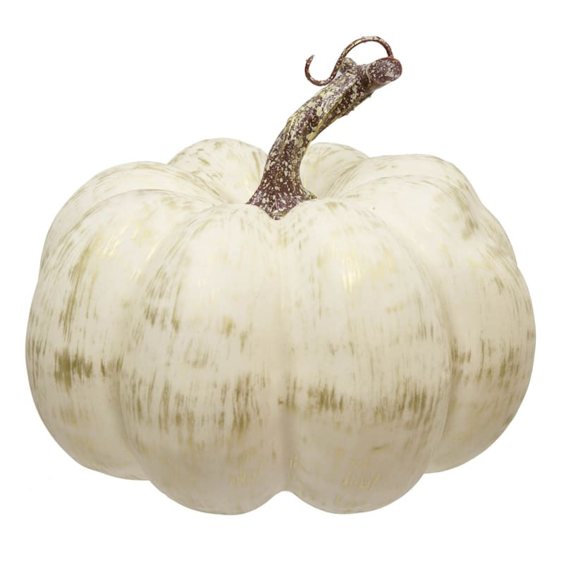 Pumpkin Porch Cream & Gold Foam Pumpkin Table Decor, 5.5" | At Home