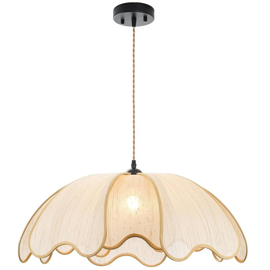 Golden Boho Chandelier 24" Hand-Woven Chandelier, Rustic Chandeliers Hanging Light Fixtures for D... | Amazon (US)