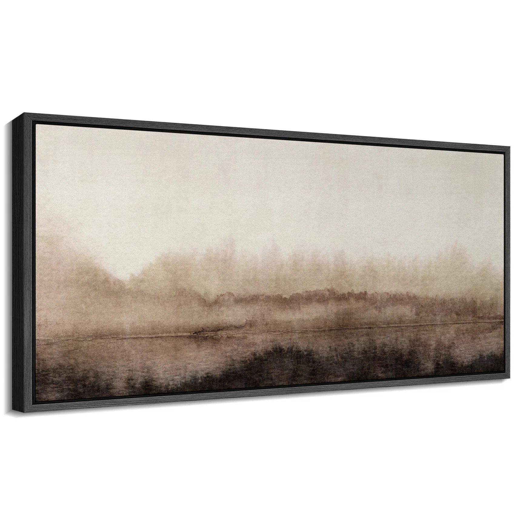 Serene Misty Landscape in Soft Browns Modern Art | Wayfair North America