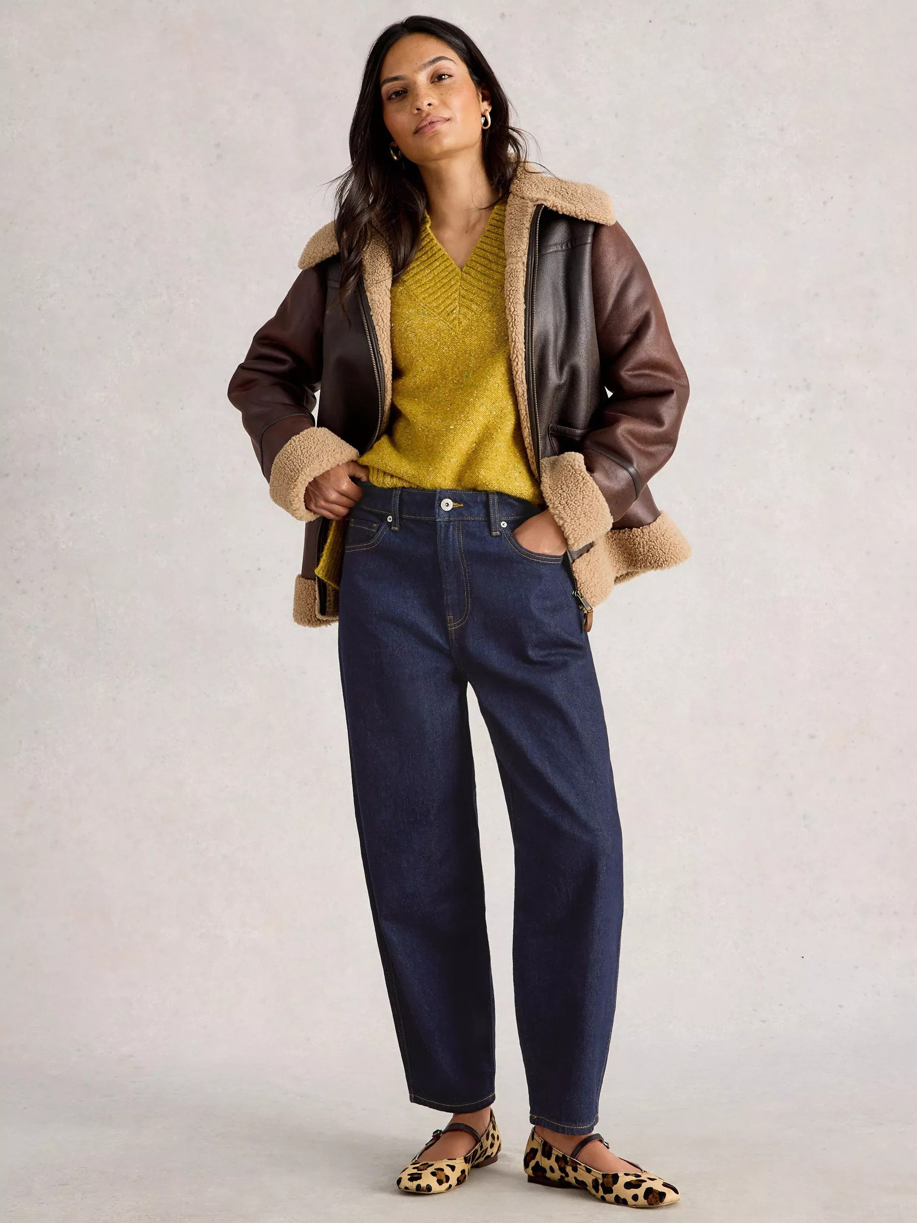 White Stuff Aubrey Cotton Blend Barrel Cut Jeans | John Lewis (UK)