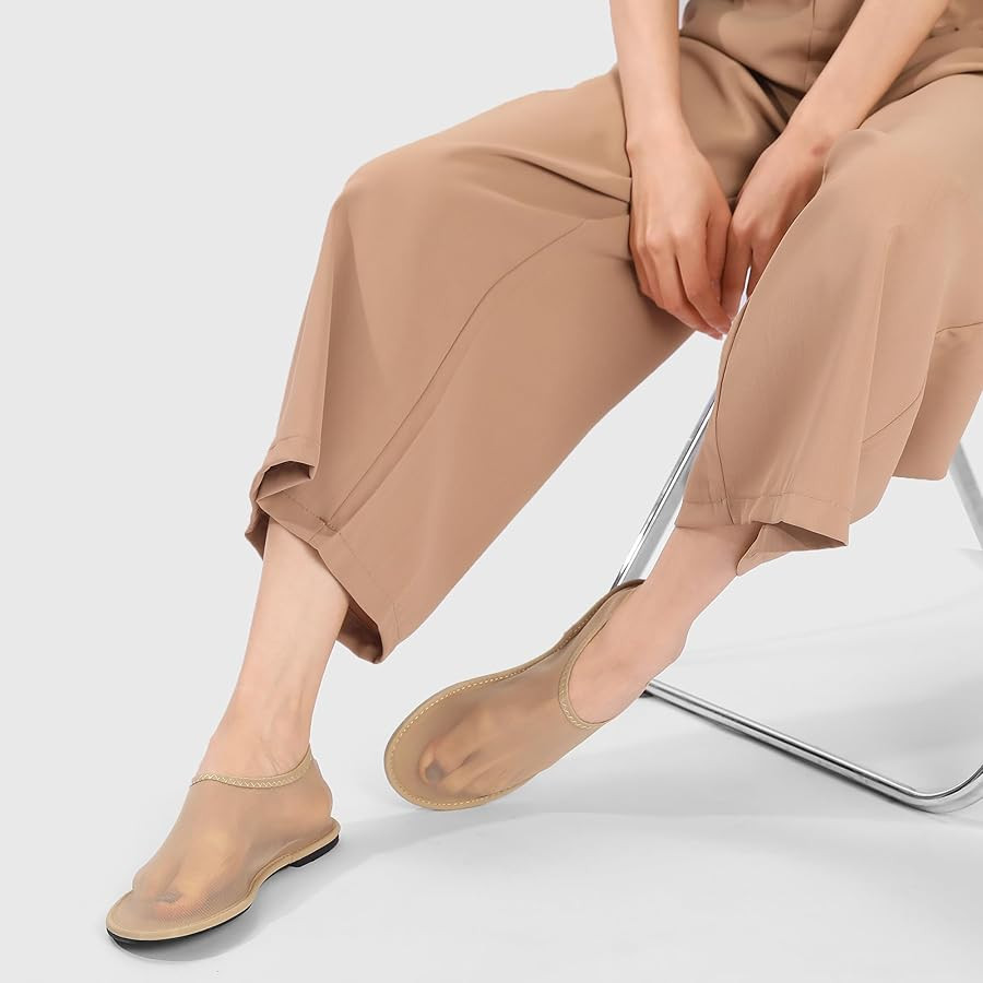 Mesh Sock Ballet Flats for Women Nylon Tulle Slip on Mary Jane Flats Sheer Comfortable Casual Dre... | Amazon (US)