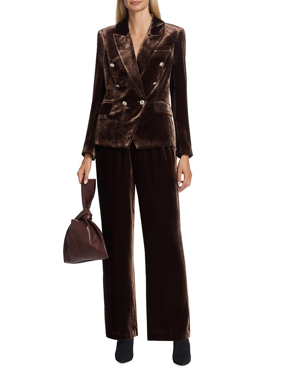 The Veronica Velvet Double-Breasted Blazer | Saks Fifth Avenue